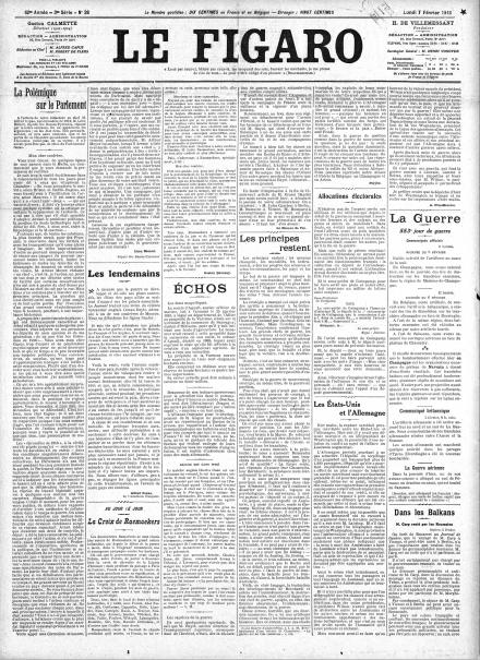 LA PRIMA PAGINA DI LE FIGARO
