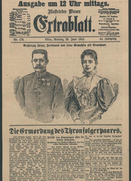 Prima pagina di un giornale austriaco del 29 giugno 1914