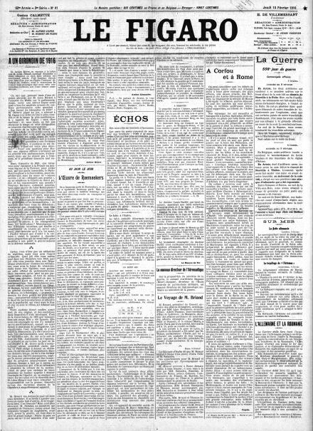 LA PRIMA PAGINA DE LE FIGARO