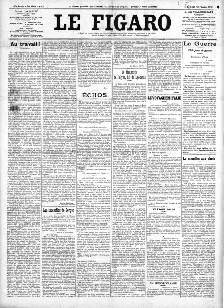 LA PRIMA PAGINA DI LE FIGARO