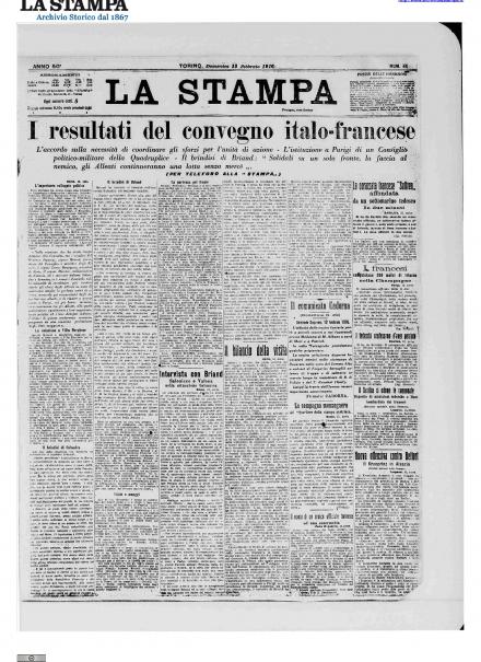 LA PRIMA PAGINA DE LA STAMPA