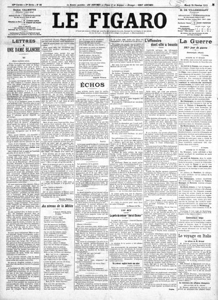 LA PRIMA PAGINA DI LE FIGARO