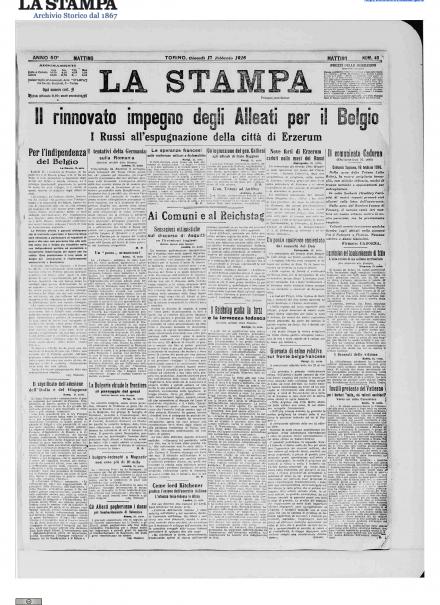 LA PRIMA PAGINA DE LA STAMPA 