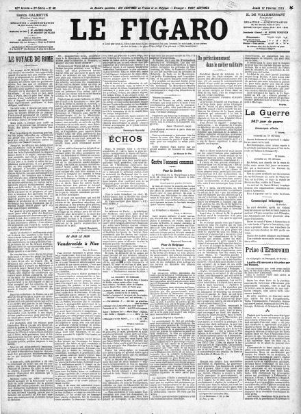 LA PRIMA PAGINA DI LE FIGARO