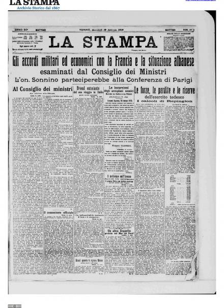 LA PRIMA PAGINA DE LA STAMPA