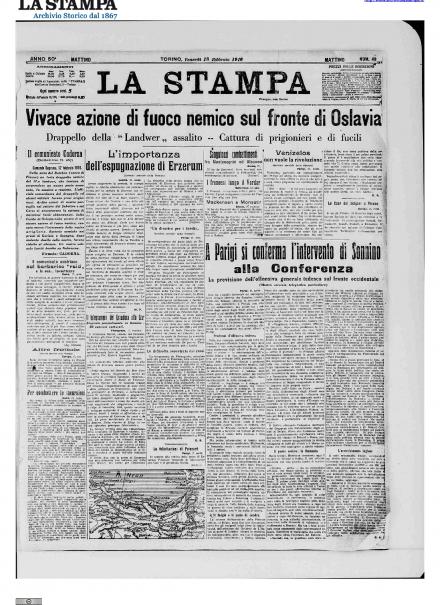 LA PRIMA PAGINA DE LA STAMPA