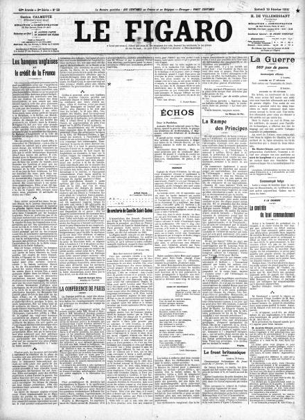 LA PRIMA PAGINA DI LE FIGARO