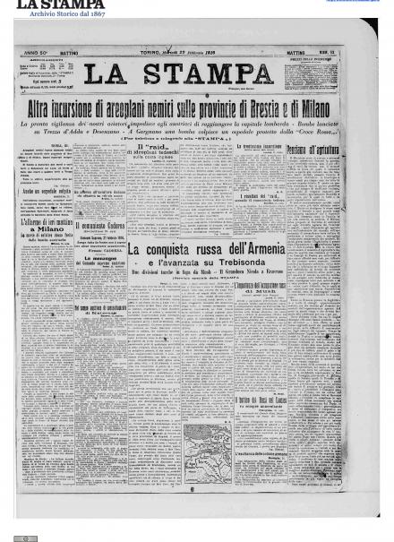 LA PRIMA PAGINA DE LA STAMPA