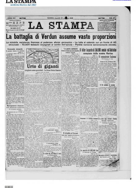 LA PRIMA PAGINA DE LA STAMPA