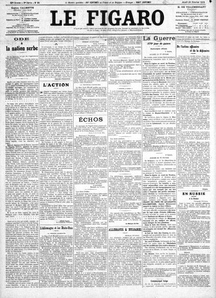 LA PRIMA PAGINA DI LE FIGARO