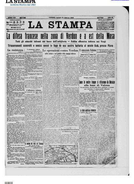LA PRIMA PAGINA DE LA STAMPA