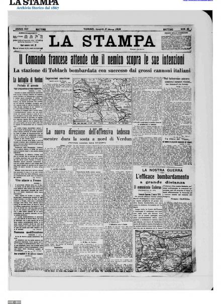 LA PRIMA PAGINA DE LA STAMPA