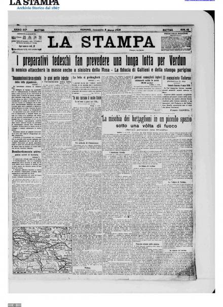 LA PRIMA PAGINA DE LA STAMPA
