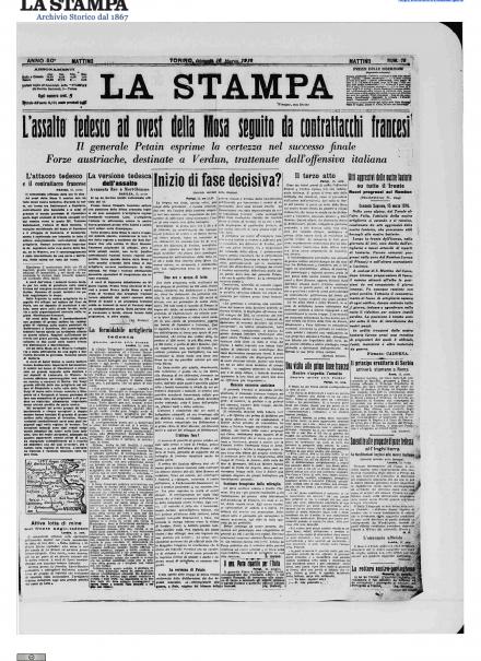 LA PRIMA PAGINA DE LA STAMPA
