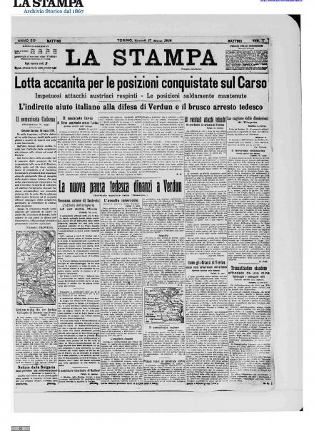 LA PRIMA PAGINA DE LA STAMPA