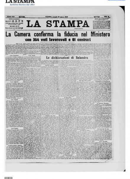LA PRIMA PAGINA DE LA STAMPA