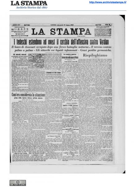 LA PRIMA PAGINA DE LA STAMPA