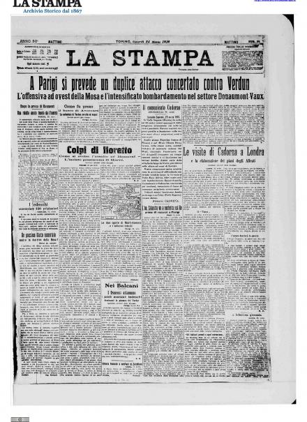 LA PRIMA PAGINA DE LA STAMPA