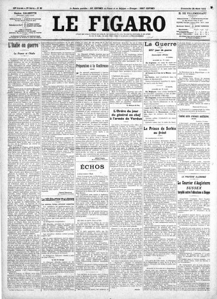 LA PRIMA PAGINA DE LE FIGARO