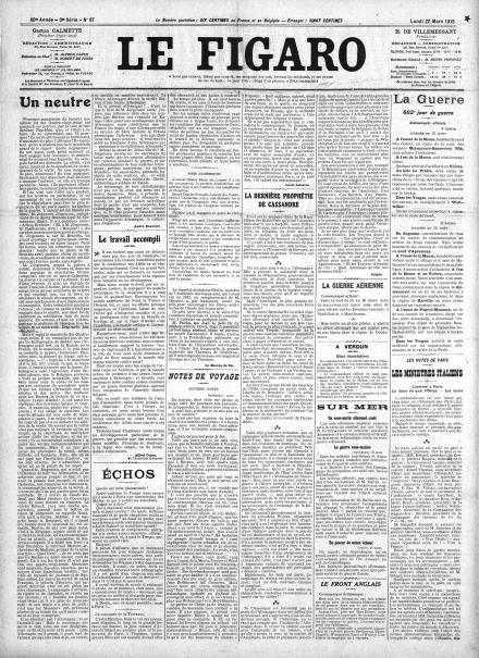 LA PRIMA PAGINA DE LE FIGARO