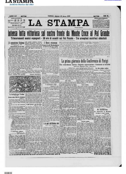 LA PRIMA PAGINA DE LA STAMPA