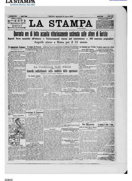 LA PRIMA PAGINA DE LA STAMPA