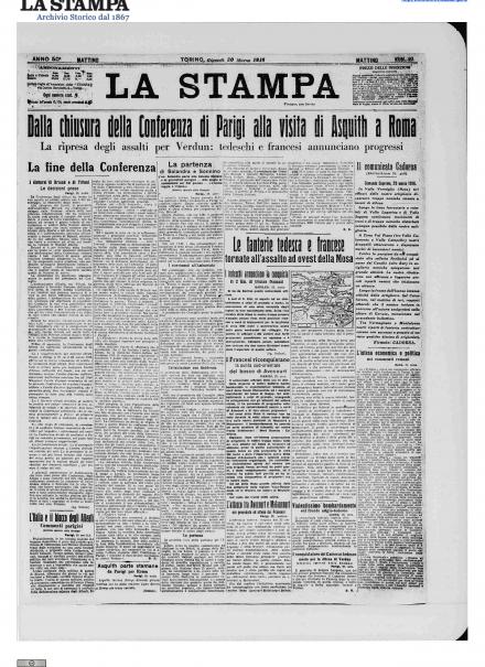 LA PRIMA PAGINA DE LA STAMPA