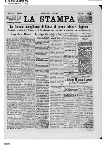 LA PRIMA PAGINA DE LA STAMPA