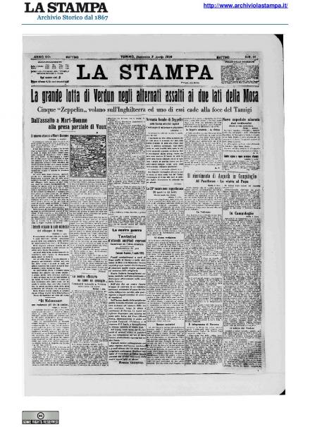 LA PRIMA PAGINA DE LA STAMPA