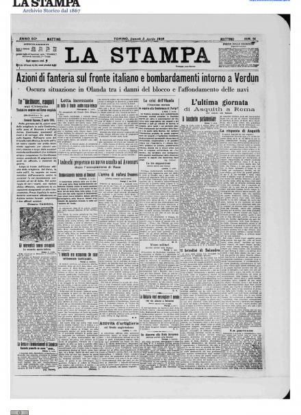 LA PRIMA PAGINA DE LA STAMPA