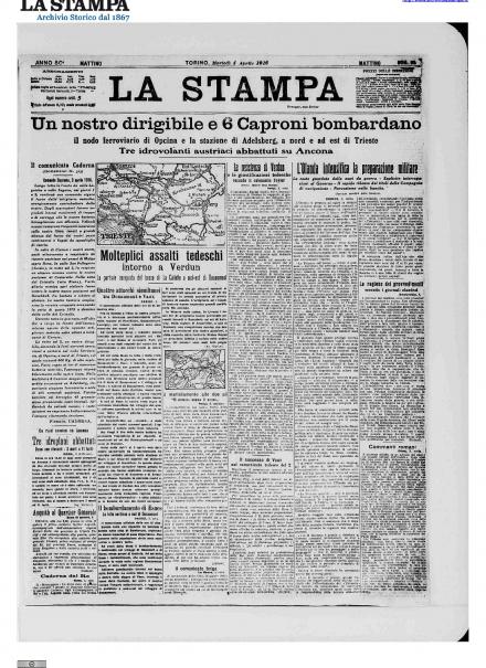 LA PRIMA PAGINA DE LA STAMPA