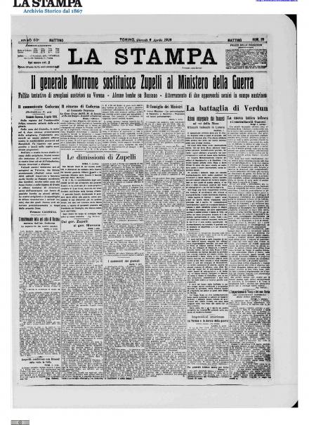 LA PRIMA PAGINA DE LA STAMPA