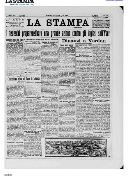 LA PRIMA PAGINA DE LA STAMPA