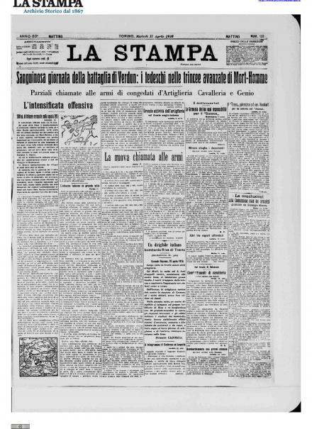 LA PRIMA PAGINA DE LA STAMPA