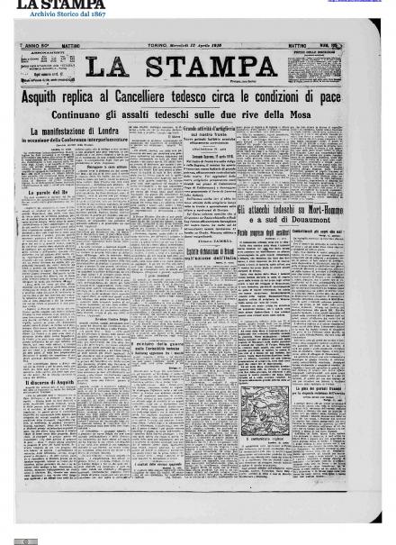 LA PRIMA PAGINA DE LA STAMPA