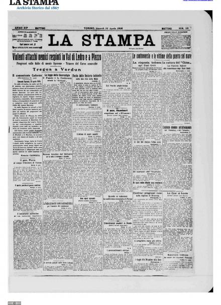 LA PRIMA PAGINA DE LA STAMPA