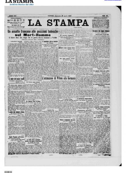 LA PRIMA PAGINA DE LA STAMPA