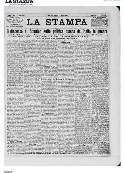 LA PRIMA PAGINA DE LA STAMPA