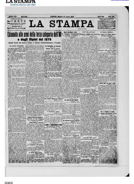 LA PRIMA PAGINA DE LA STAMPA