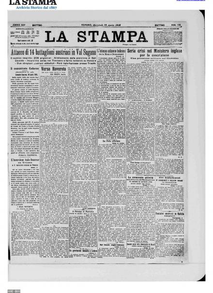 LA PRIMA PAGINA DE LA STAMPA