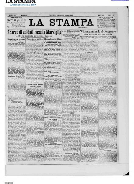 LA PRIMA PAGINA DE LA STAMPA