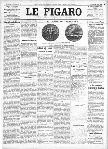 LA PRIMA PAGINA DE LE FIGARO