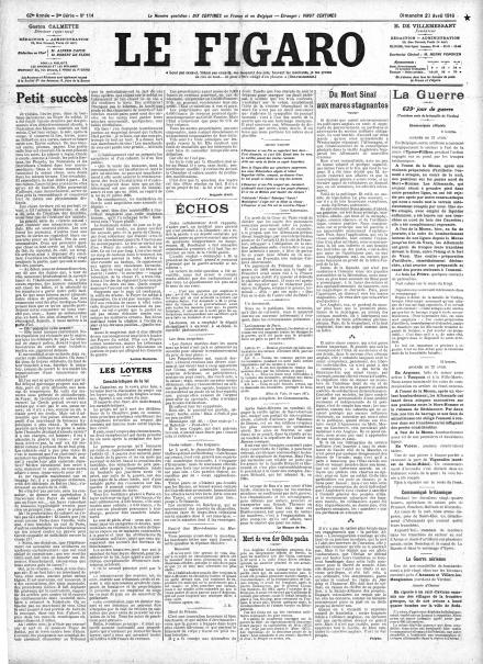 LA PRIMA PAGINA DE LE FIGARO