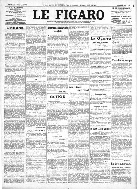 LA PRIMA PAGINA DE LE FIGARO