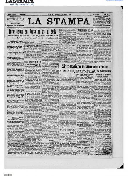 LA PRIMA PAGINA DE LA STAMPA