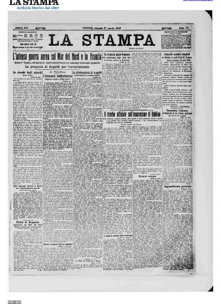 LA PRIMA PAGINA DE LA STAMPA