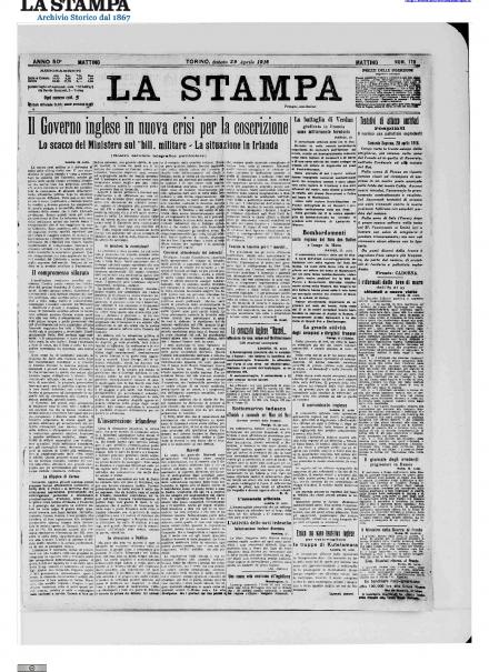 LA PRIMA PAGINA DE LA STAMPA