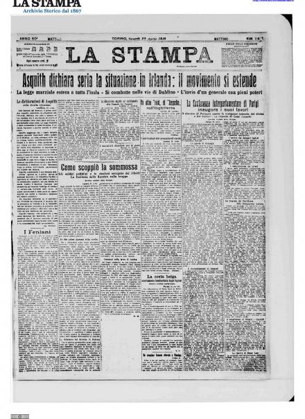 LA PRIMA PAGINA DE LA STAMPA