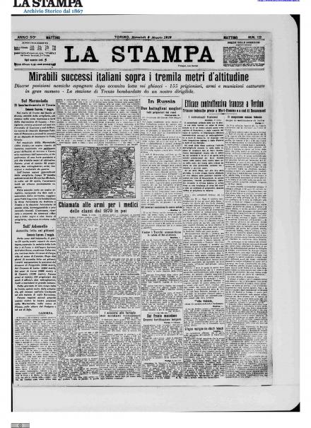 LA PRIMA PAGINA DE LA STAMPA