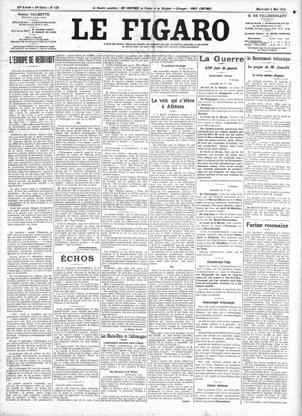 LA PRIMA PAGINA DE LE FIGARO